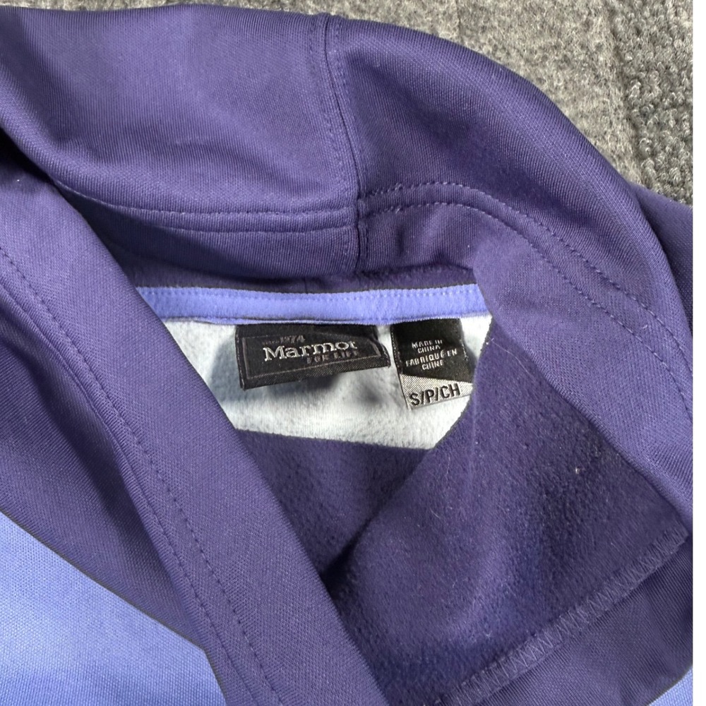 Marmot Womens Purple Colorblock Fleece Funnel Neck Pullover Sweatshirt Size S - Picture 2 of 5